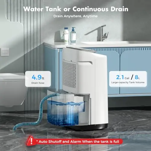 WHOY Dehumidifier for Basement 6,000 Sq Ft, 120 Pints Max. Smart Compressor,Intelligent Humidistat, Smart App-Controlled with Darin Hose And App Control for Basement, Bathroom,Living room,Bedroom,Home 5
