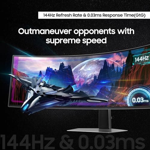 Samsung 49" Odyssey OLED G9 (G91SD) Dual QHD QD-OLED G-Sync Compatible Curved Gaming Monitor, 144Hz, 0.03ms, AMD FreeSync Premium Pro, Ergonomic Stand, 3 Year Warranty, LS49DG910SNXZA, 2024 7