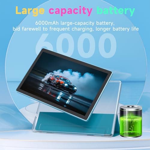 IWEGGO Android 15 Tablet, 10 Inch 18GB RAM+128GB ROM/ 2TB Expandable Tablet, 2.0GHz Quad-core Processor, 1280x800 HD Touchscreen, 5G WiFi6 BT 5.0, 2 in 1 Tablets with Keyboard Case Mouse Stylus, Navy 6