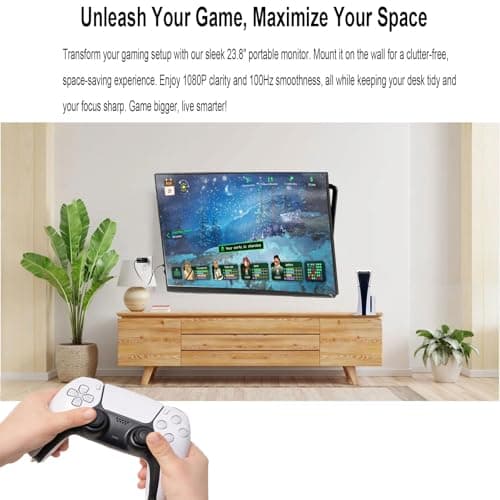 AHXJKA 16.1" 144Hz Portable Monitor for Gaming with Kickstand- HDR Eye Careful, 100% sRGB FHD IPS HDR Portable Monitor for Laptop with Built-in Speakers Compatible with Laptop PC Phone PS5/4 Switch 5