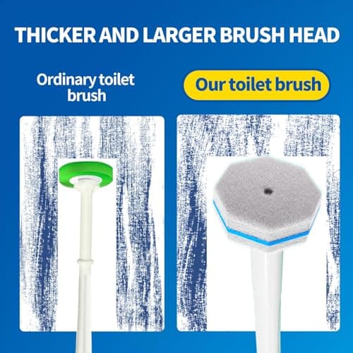 Disposable Toilet Brush Cleaning System with 50pcs Refills Pads Replacement Heads, Toilet Cleaning Stick, Wall Mounted Toliet Wand Kit Bathroom Maintenance, Toilet Bowl Cleaner Wands Holder and Set 7