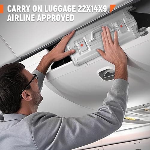 UrbanExplorer All Aluminum Carry On Luggage 22x14x9 Airline Approved Heavy Duty Hard Shell Suitcases Zipperless Suitcase with TSA Lock, Sliver, 20 Inch 8