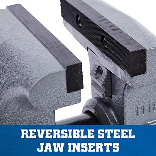 Wilton Tradesman Bench Vise, 6-1/2" Jaw (Width-6", Max Opening-4") Throat (Model 1765), Gray 6