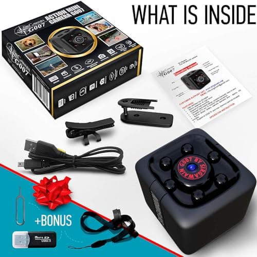 SIRGAWAIN Tiny Security Camera 0.38oz.1080P with Night Vision & AI Motion Detection - Home Indoor Full HD Portable Small Camera for Baby/Pet/Nanny Wide Angle Lens, Rechargeable 6