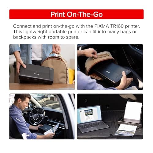 Canon PIXMA TR160 Wireless Portable Printer, 50-Sheet Paper Tray and 1.44" Display 7