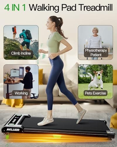 AKLUER Walking Pad with Incline, Walking Treadmills for Home, 2.5 HP Under Desk Treadmill Small with Remote Control, Walking Pad Small Treadmill with LED Display 8