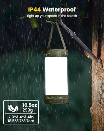 Glocusent 135 LED Ultra Bright Camping Lantern, Up to 200H, 5000mAh Camping Lights with 3 Colors & 5 Brightness, SOS, Max 1500LM, Rechargeable Lantern for Power Outages Camping Hiking Emergency 6