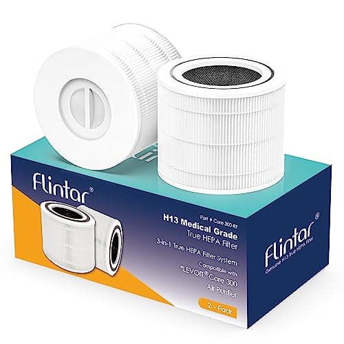 Flintar Core 300 Replacement Filters, Made in Taiwan, Compatible with LEVOIT Core 300-P, Core 300S Air Purifier, 3-in-1 H13 True HEPA Filter Replacement, Core 300-RF, 2-Pack