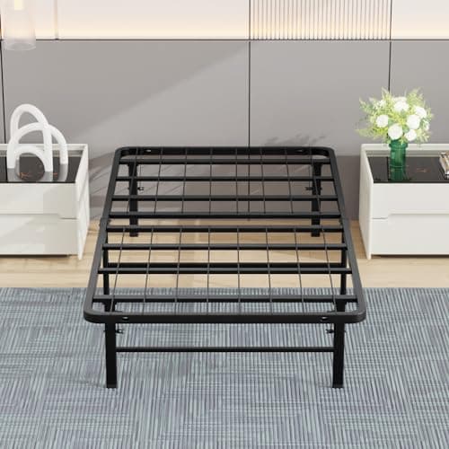 BestMassage | Twin Bed Frame | Metal | Heavy Duty Steel Slats with 6 Legs | Foldable | Sturdy, No Box Spring Needed | Easy to Assemble with Under-Bed Storage | Furniture for Home, Dorms 7