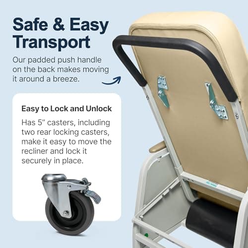 Lumex 3-Position Medical Recliner, Reclining Geri Chair with Wheels, Doe Skin 5