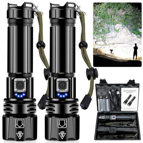 ANKRA High Lumen Rechargeable LED Flashlight, 10 Modes Zoomable,Waterproof,USB Output Power Bank,Tactical Flashlight for Camping,Hiking,Emergencies