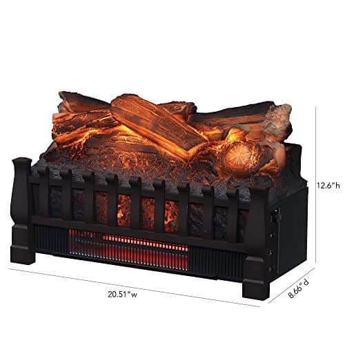 duraflame Electric Log Set 1,000 Sq Ft Heater, Faux Logs Insert with Infrared Flames for Existing Fireplaces, Remote Control Included 10