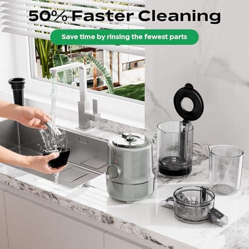 Bear Masticating Juicer Machine | Slow Cold Press Juicer with 4.1in Large Feeding Chute for Whole Fruits, Vegetables | Reversible Auger Easy to Clean 6