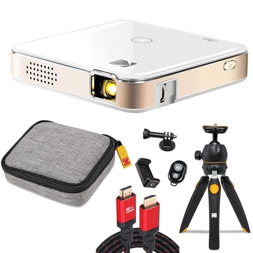 KODAK Luma 150 Ultra Mini Pocket Pico Projector - Built in Rechargeable Battery & Speaker, 1080P Support Portable Wireless LED DLP Video Projector with Travel Case, Kodak 9" Tripod & 6FT HDMI Cable