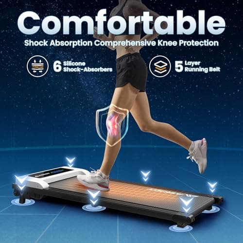 AIRHOT 15 Incline Walking Pad Treadmill With Remote Control & LED Display, 2.5HP Under Desk Quiet Portable Treadmill for Home Office Use, Compact Space 2