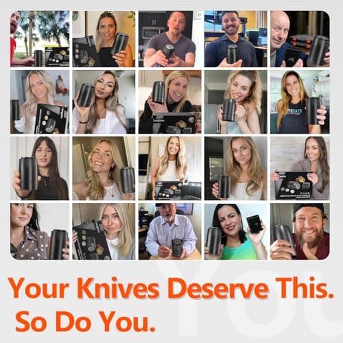 Longzon ZForge Electric Rolling Knife Sharpener Adjustable 10°–25° Angles, Easy Sharpening, Professional Kitchen Knife Sharpener Kit with Diamonds Discs for All Kitchen Knife Sets 5