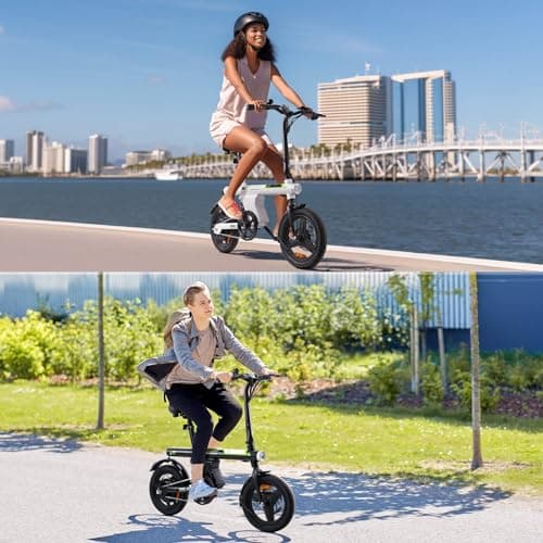 isinwheel U1 Electric Bike for Adult 750W Peak Motor, 20 mph Folding Ebike, 14" Adults Electric Bicycles with Smart Uphill, 280.8Wh Battery, Mini E Bikes for Adults Teens, G𝗶fts for Teen Boys Girls 8