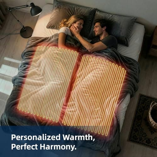 Westinghouse King Size Electric Heating Blanket, 10 Levels, Auto Shut Off, Fast Heating, Machine Washable (King, 100x90 Inches, Charcoal) 6