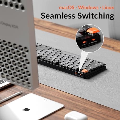 Keychron K5 Version 2 Wireless Bluetooth 5.2 Mechanical Keyboard, Low Profile Milk POM Switch 100% Full-Size Layout QMK Programmable, White Backlight with Shine-Through Keycaps for Mac Windows Linux 6