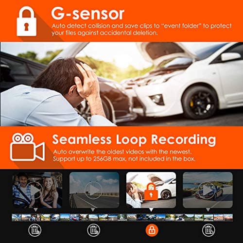 【Bundle: Vantrue N4 Three Channel Dash Cam + Type C USB Port Hardwire Kit】 Vantrue N4 3 Channel 4K Dash Cam, 4K+1080P Front and Rear, 1440P+1440P Front and Inside,Three Way Car Camera 7