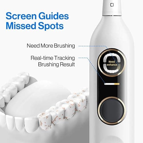 usmile Y10 PRO Rechargeable Electric Toothbrush with Smart Display, Missed Spot Detection, Pressure Sensor, 180-Day Battery Life, IPX8 Waterproof, Travel-Friendly with 2 Brush Heads 4