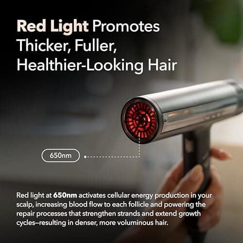 SRILabs DryQ ‘Smart’ Hair Dryer – Super Lightweight, Foldable – Powerful, Quiet Motor – Infrared & Ionic Technology – 3 Magnetic Attachments – Heat Control with Locking Switch 5