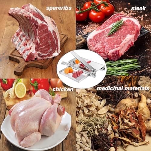 YOUMEHE 20 Inches - Stainless Steel Bone Cutter, 2 Sharp Blades-Replaceable blades, Meat Cutter for Frozen Chicken Fish or Steak, Manual Meat Slicer, Home and Commercial Cooking 7