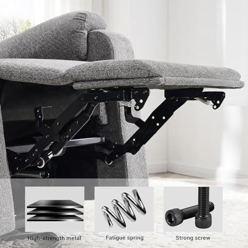 LARMACE Power Swivel Recliner Chair Rocker Glider Overstuffed Rocking Recliner Electric Reclining Sofa Chair for Living Room, Grey 5