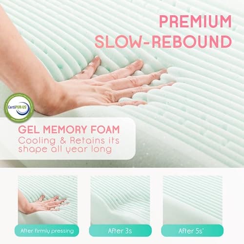 Sinomax Hybrid Firm Pillow Memory Foam Core & Fiber-Filled Cover, Firm Bed Pillow Neck Support for Side Back Stomach Sleepers, Pain Relief for Back Shoulder Set of 2 Queen 8