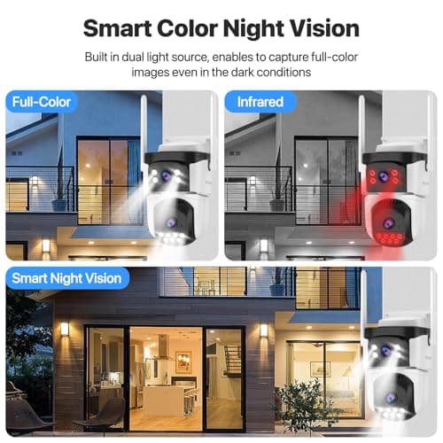 VSTARCAM 3MP+3MP Dual-Lens Outdoor Security Camera Wireless, 2K, 360° View, Color Night Vision, PIR Motion Detection, Spotlight Siren Alarm, 2-Way Talk, IP66 Weatherproof, Cloud/SD Storage 7