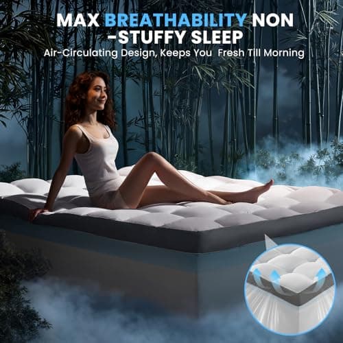 5 Inch Dual Layer Mattress Topper,2.5 inch Cooling Gel Memory Foam Pillow Top & 2.5 inch Shredded Foam Mattress Pad,Extra Firm & Thick Topper for Back Pain Relief,Fits 6"-18" Deep Pocket(King,78"x80") 5