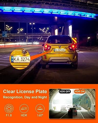 【Bundle: Vantrue E1 Lite 1080P WiFi Mini Dash Cam + CPL】antrue E1 Lite 1080P WiFi Mini Dash Cam with GPS and Speed, Free App, Voice Control Detachable Dash Camera, 24 Hours Parking Mode, Night Vision 5