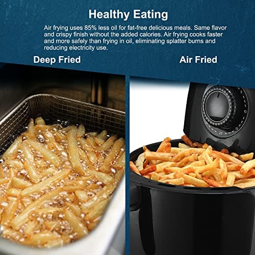 Elite Gourmet EAF-0201 Personal Compact Space Saving Electric Hot Air Fryer Oil-Less Healthy Cooker, Timer & Temperature Controls, 1000W, 2.1 Quart, Black 6