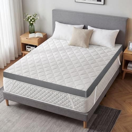 Extra Firm Mattress Topper Short King Size 3 Inch, Pain Relieving Foam Bed Topper for Extra Support, High-Density Foam Mattress Pad with Removable Cover, No Smell, CertiPUR-US Certified