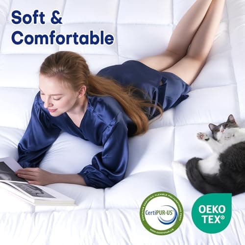 4 Inch Dual Layer Queen Mattress Topper, Cooling Gel Memory Foam for Back Pain & Pressure Relief, CertiPUR-US Certified Mattress Pad 7