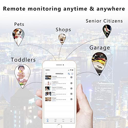 Mini Home WiFi Camera Wireless Security Camara Body Indoor Outdoor Cameras,Small Home1080P Portable Vdeo Surveillance Camaras Remote Viewing for Security with APP,with Night Vision,Motion Detection 7