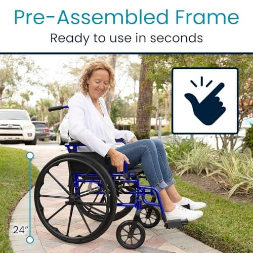 Vive Bariatric Wheelchair for Adults (Supports 400 lbs) - Foldable, Heavy Duty, Manual & Transport Wheel Chair - Portable Senior Drive Travel Scooter for Transfers - Wide 20" Seat 5