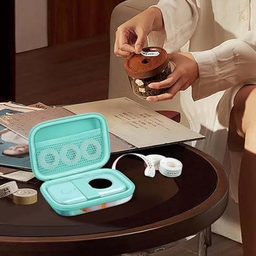 Fintie Label Maker Case Compatible with Phomemo D30 D35, NELKO P21, SUPVAN E10, NIIMBOT D11 D110, JADENS D110, ORGSTA S001 - Portable Shockproof Hard Shell Label Printer Carrying Cover, Emerald Marble 6