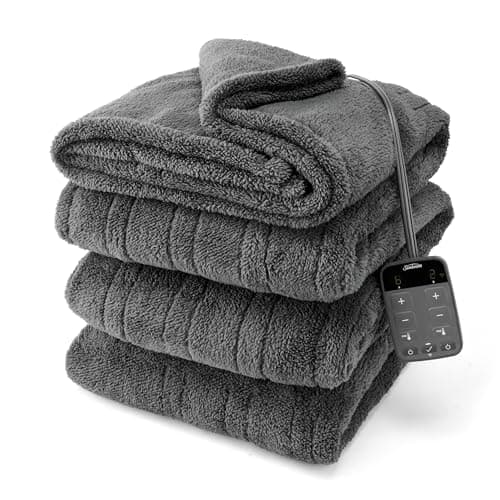Sunbeam LoftTec Wi-Fi Connected Heated Blanket, Electric Blanket, 10 Heat Settings, King Size, Slate Gray