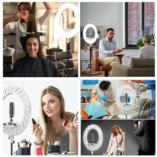 18 Inch Ring Light Kit, 55W6700k Dimmable LED Light, Tripod Stand, Remote Controller,Box,CRI95,Black 6