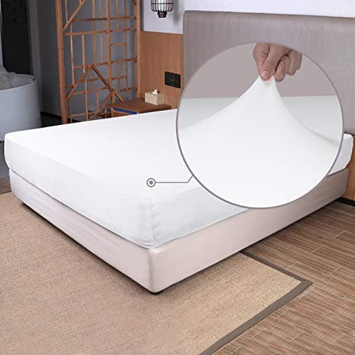 Stretch Twin Fitted Sheet Only - 4-Way Stretchy Jersey Knit RV Camper Bunk Bed Sheets, Snug Fit as Futon Mattress or Fitted Daybed Cover, Non Slipping, Soft & Comfortable - White, Twin