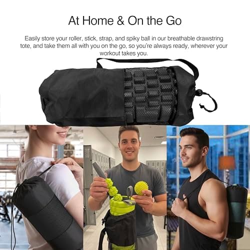 321 STRONG 5 in 1 Foam Roller Set with Hollow Core Deep Tissue Massager, Muscle Roller Stick, Stretching Strap, Spikey Plantar Fasciitis Ball, and Carry Bag, with 4K eBook 5