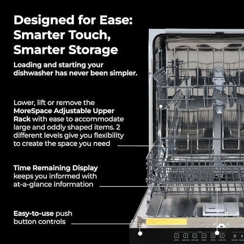 Kenmore 22-14589 24" Built-In Dishwasher - UltraWash, SmartWash, Sanitize Rinse, SmartDry, and Leak Detection - 14 Place Settings - 57 DBA - ENERGY STAR Certified - 24" - Black 5