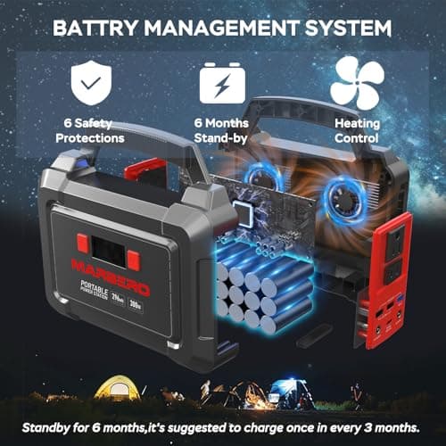 MARBERO 296Wh Portable Power Station with Solar Panel 60W Included Solar Generator with AC Outlets 300W Pure Sine Wave with Foldable Panel Set Power Bank for Camping Outdoor RV Home Emergency 5