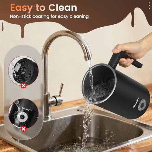 Kourice Milk Frother Electric, 4-in-1 Milk Frother and Steamer for Latte, Cappuccino, Hot & Cold Milk Froth Maker, Automatic Milk Steamer and Frother, Quiet One-Touch Operation, Easy to Clean 6
