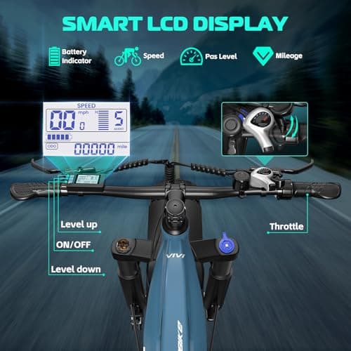 Vivi ACE01 Electric Bike for Adults,26" x 4.0 Fat Tire Ebike,1500W Peak Motor Torque Sensor Electric Mountain Bike,25MPH Electric Bicycle with 48V 15AH Battery,Hydraulic Brake,SGS Certified to UL2849 7