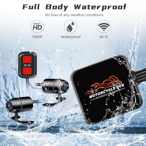 VSYSTO WiFi Motorcycle Dash Cam, 2 Channels 130° Wide Angle Lens Starlight Night Vision Front & Rear HD 1080P Camera Motorbike DVR System, G-Sensor, Loop Recording (Black-D6L) 7