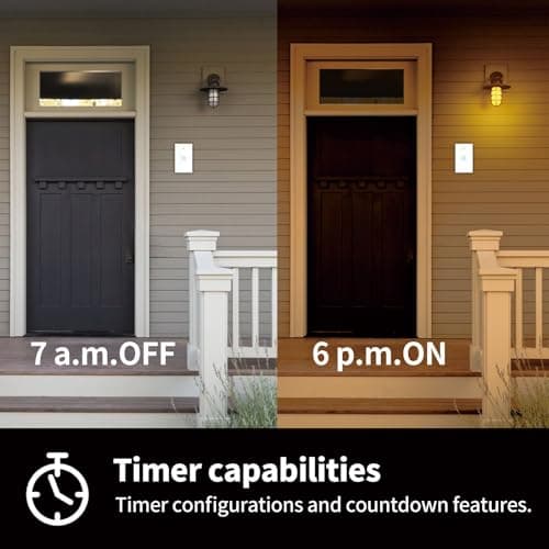 Smart Wi-Fi Light Switch, 2.4GHz Smart Wall Switch for Lights, Single Pole, Touch Control, Neutral Wire Required, Compatible with Alexa & Google Assistant, Remote Control, Timer & Schedule Function 3