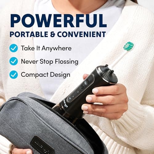 Puur Smile Professional Water Flosser - Advanced Dental Care for a Healthier Mouth, Gum, and Teeth - IPX7 Waterproof Oral Irrigator | 6 Replacement Tips, Travel-Friendly, Rechargeable - Oral Hygiene 6