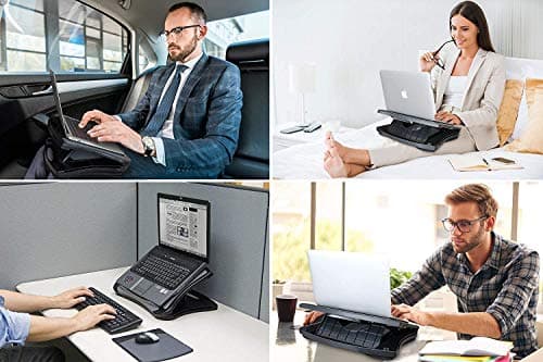 MAX SMART Laptop Lap Pad Laptop Stand with Attached Mouse Pad, Cushion and USB Cooling Fan, Non-Slip Heat Shield Tablet Computer Stand for Sturdy Work Station for Home, Office, Bed Sofa, Couch and Car 6